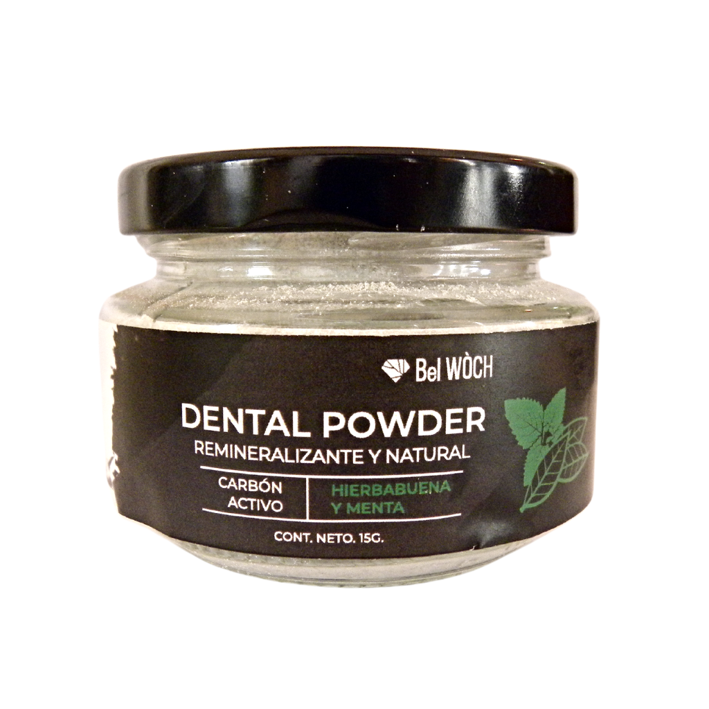 POLVO DENTAL - Carbón Activado, menta y hierbabuena