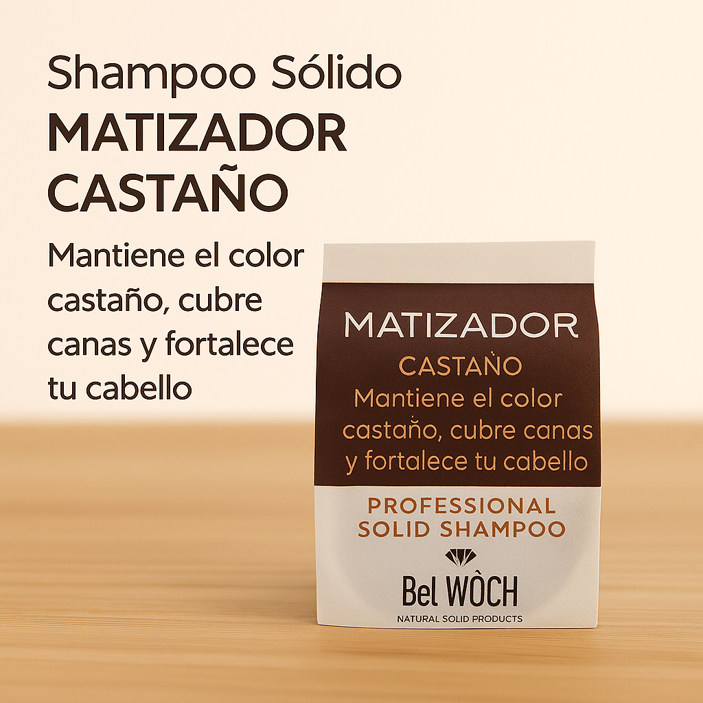 Shampoo Matizador Castaño — Aviva el Color & Cubre Canas Naturalmente